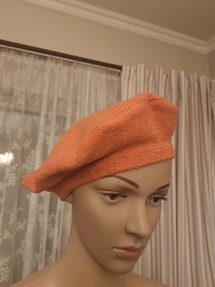 Béret Sugar laine/coton couleur corail 56cm - photo numéro 4