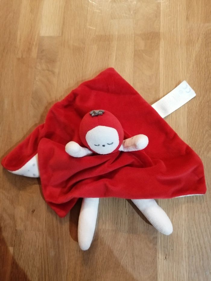 Doudou plat tomate rouge blanc étoiles OBAIBI - photo numéro 3