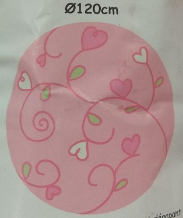 2 Tapis identiques neufs chambre fille rose vert blanc - photo numéro 2