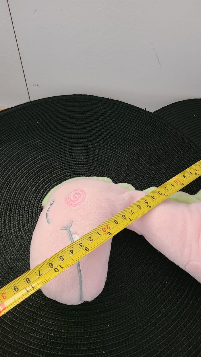 Doudou peluche dinosaure rose vert ZDT - photo numéro 2