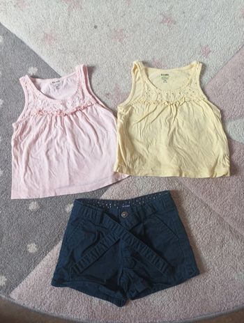 Lot été composé de 2 débardeurs + 1 short Fille 3 ans Kiabi