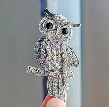 Broche "Chouette" argentée