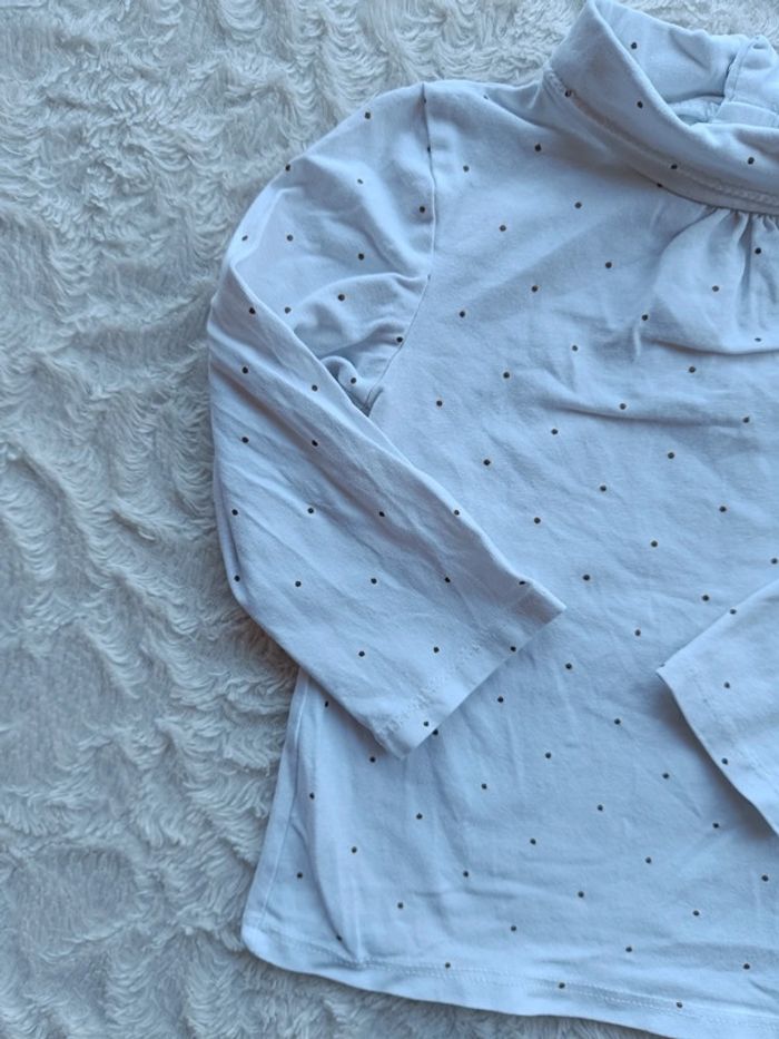 Lot de 2 sous pull col roulé Fille 18 mois cœur pois Kiabi - photo numéro 4