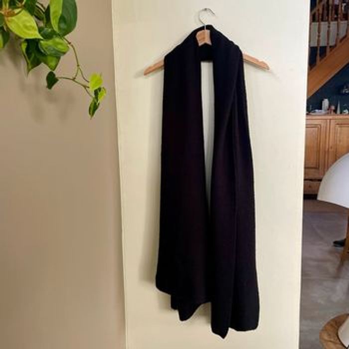 Écharpe noire Bizzbee en grosse maille unisexe Longue et chaude Parfaite automne/hiver V066 - photo numéro 2