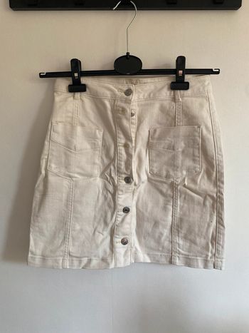 Jupe en jean blanche • Cache Cache • Taille 38