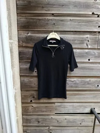 T-shirt manches courtes noir 34 XS Jennyfer