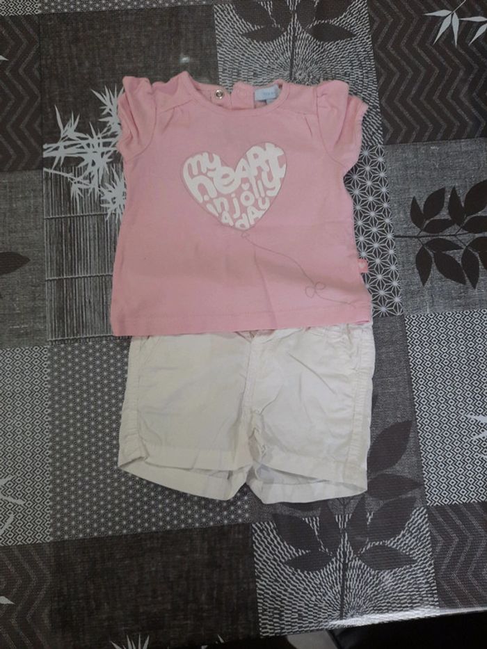 Ensemble short tee shirt 3 mois fille