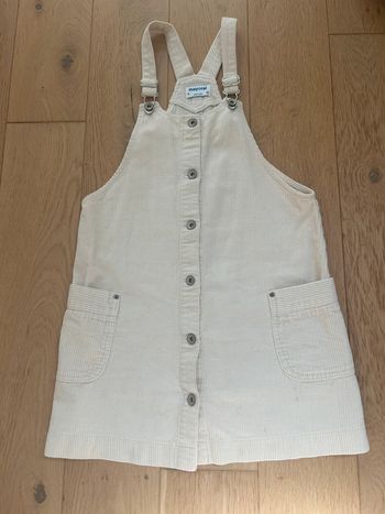 Robe salopette blanche velours Mayoral 9 ans