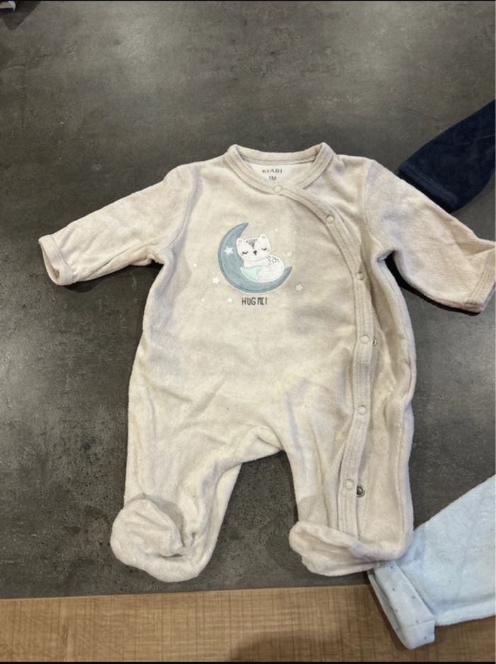 Lot de 3 pyjamas en velours  bébé garçon 1 mois kiabi - photo numéro 2