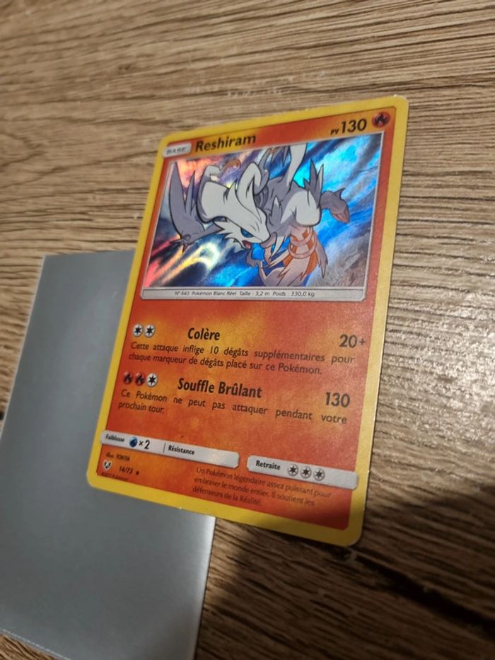 Carte pokémon reshiram Holo 14/73 fr année 2017 - photo numéro 2