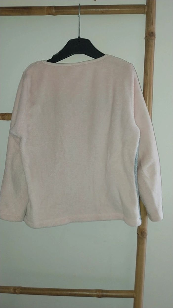 Petit pull velours ras rose poudré et gris Ourson La Twisty Comoany 8 ans - photo numéro 4