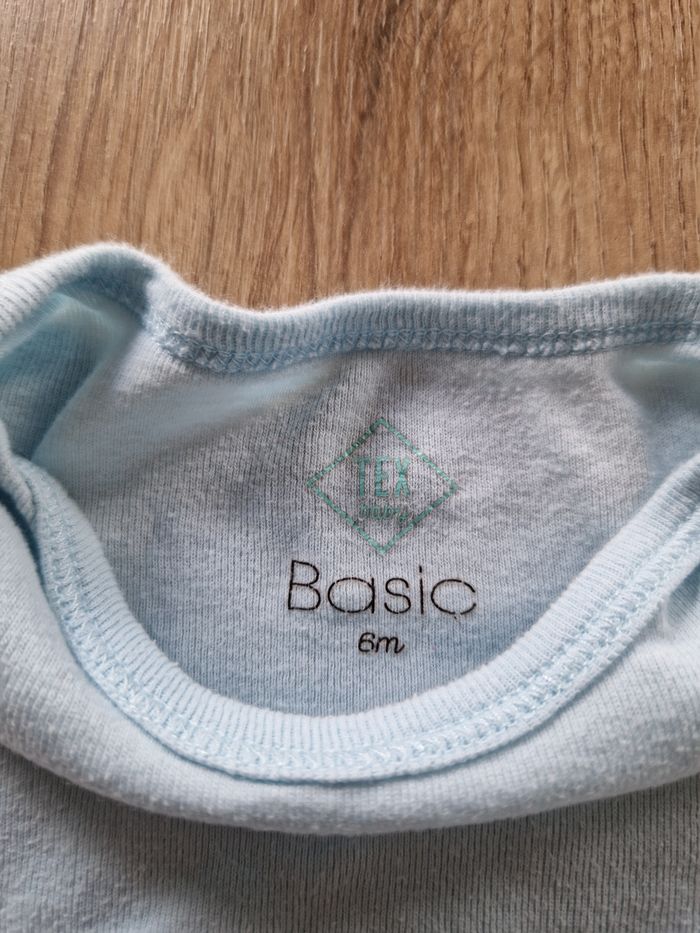 Body Bébé Manches Longues Tex - Uni Bleu Layette - 6 Mois (68 cm) - photo numéro 2