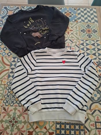 Lot 2 pulls fille 10 ans 