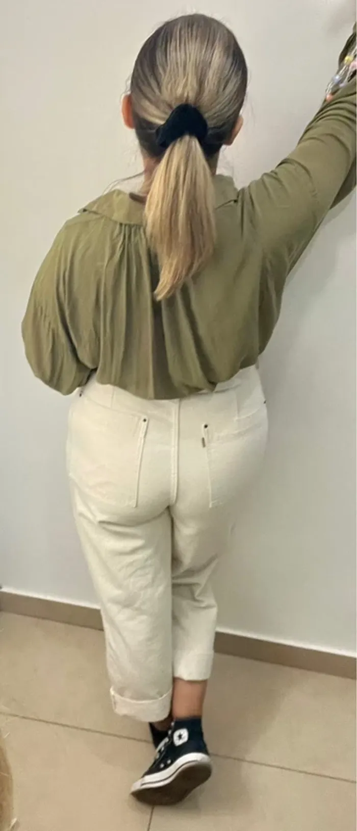 Blouse Kaki Fluide Sfera - photo numéro 9