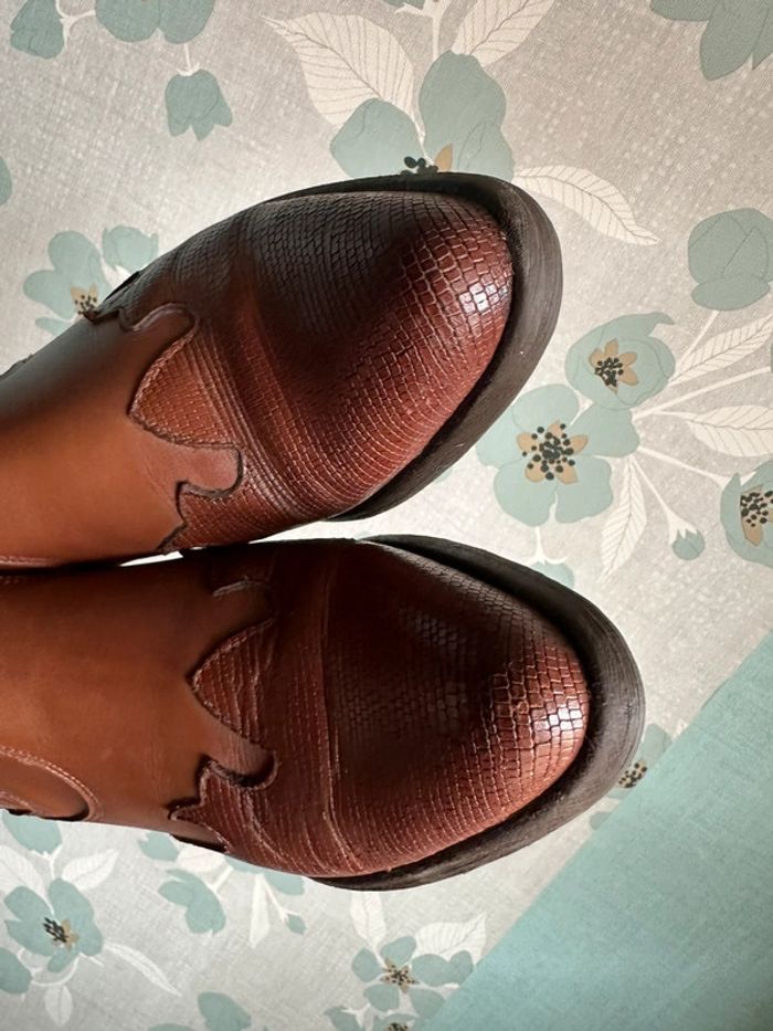 Bottines marrons en cuir pointure 39 - photo numéro 11