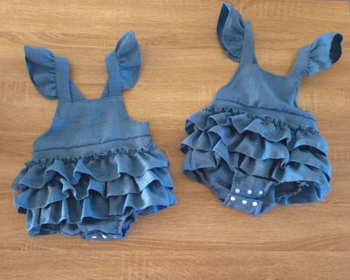 Lot 2 robes barboteuse effet jean 9-12 mois