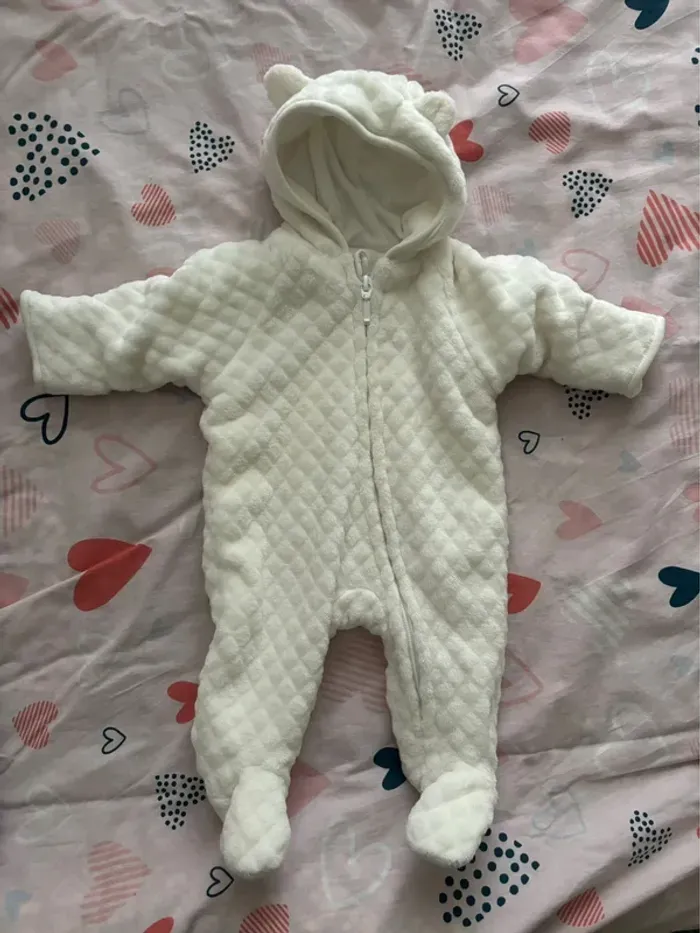 Combinaison velours - taille 0 à 1 mois