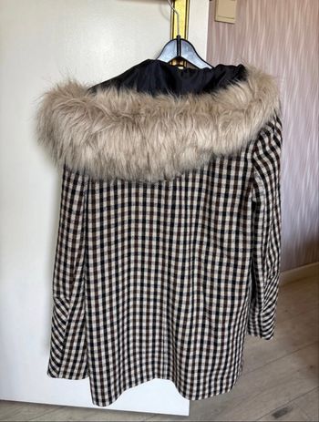 Veste à carreaux avec capuche beige marron - Primark 