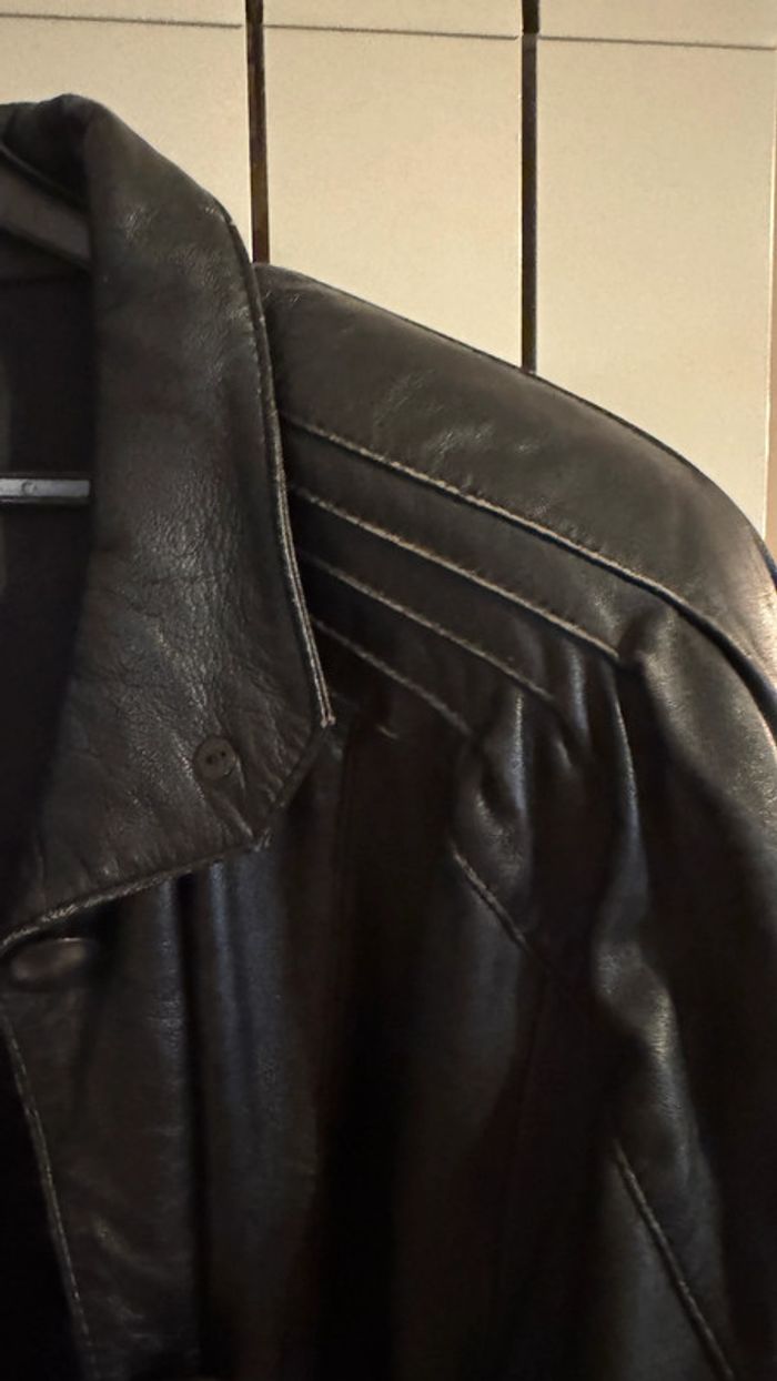 Veste blouson en véritable cuir Noir taille 42 - photo numéro 9