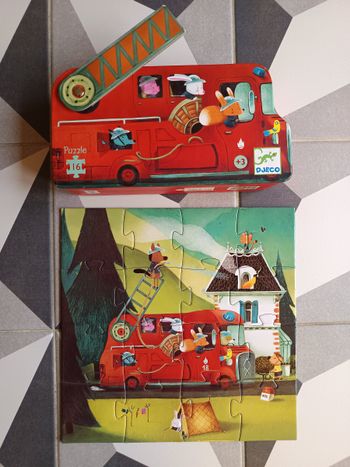 Puzzle pompiers 16 pièces Djeco