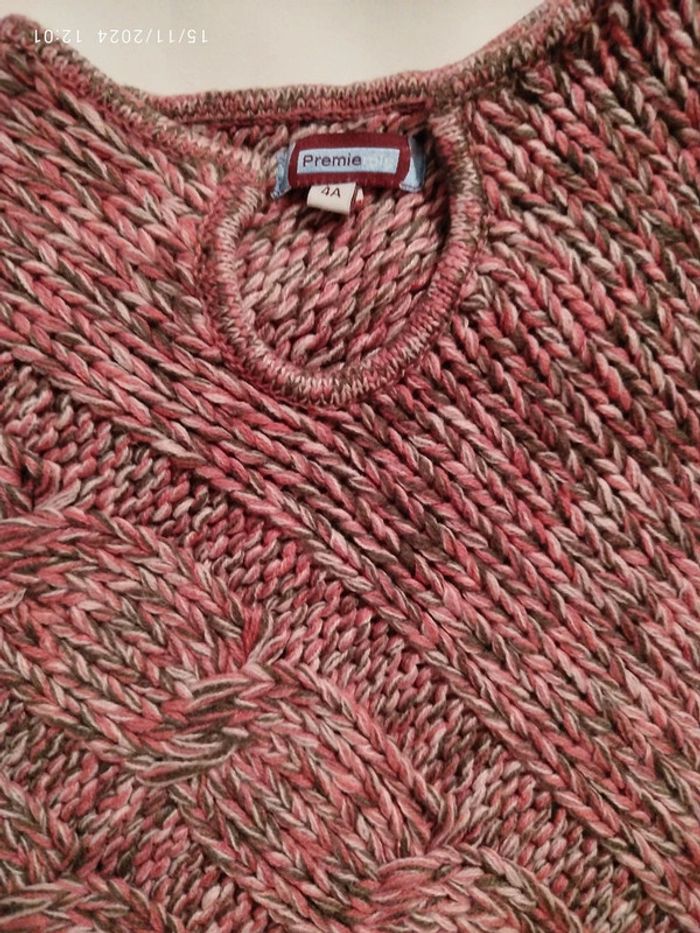 Poncho fille 4 ans tricot laine hiver - photo numéro 2