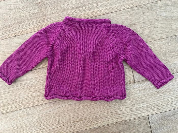 Gilet tartine et chocolat 6 mois fuschia et violet très bon état - photo numéro 3