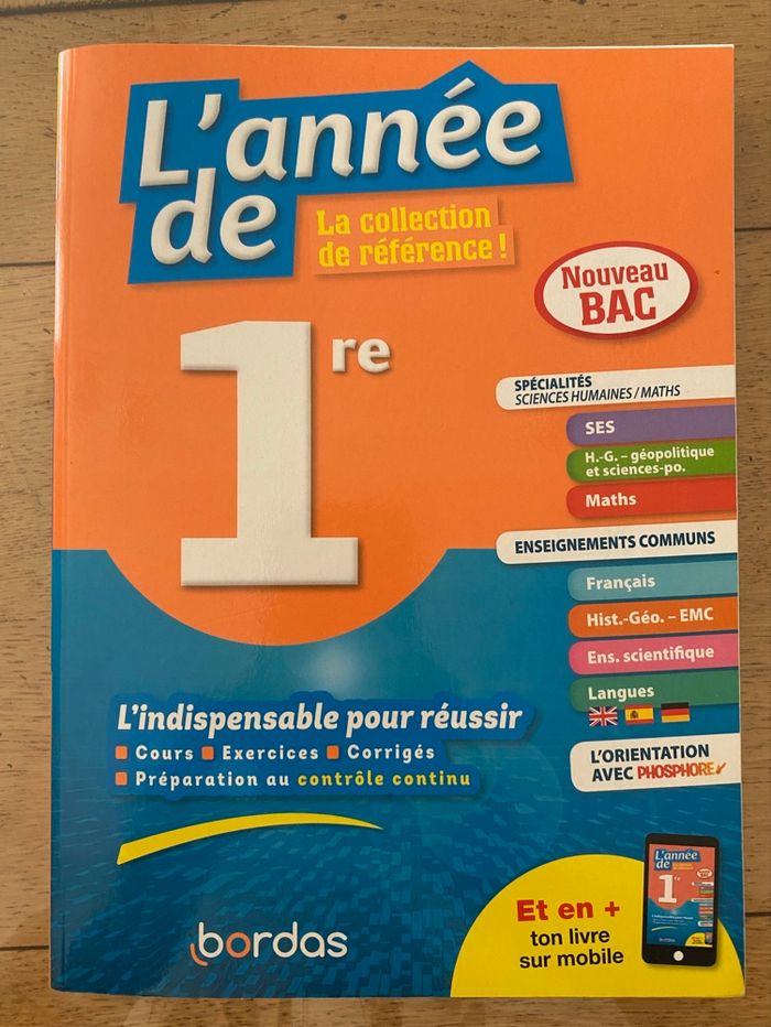 Livre scolaire première tout le programme