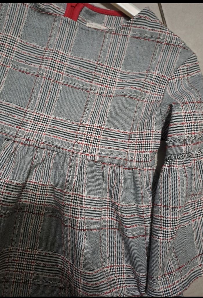 Robe à carreaux manches évasées - photo numéro 3