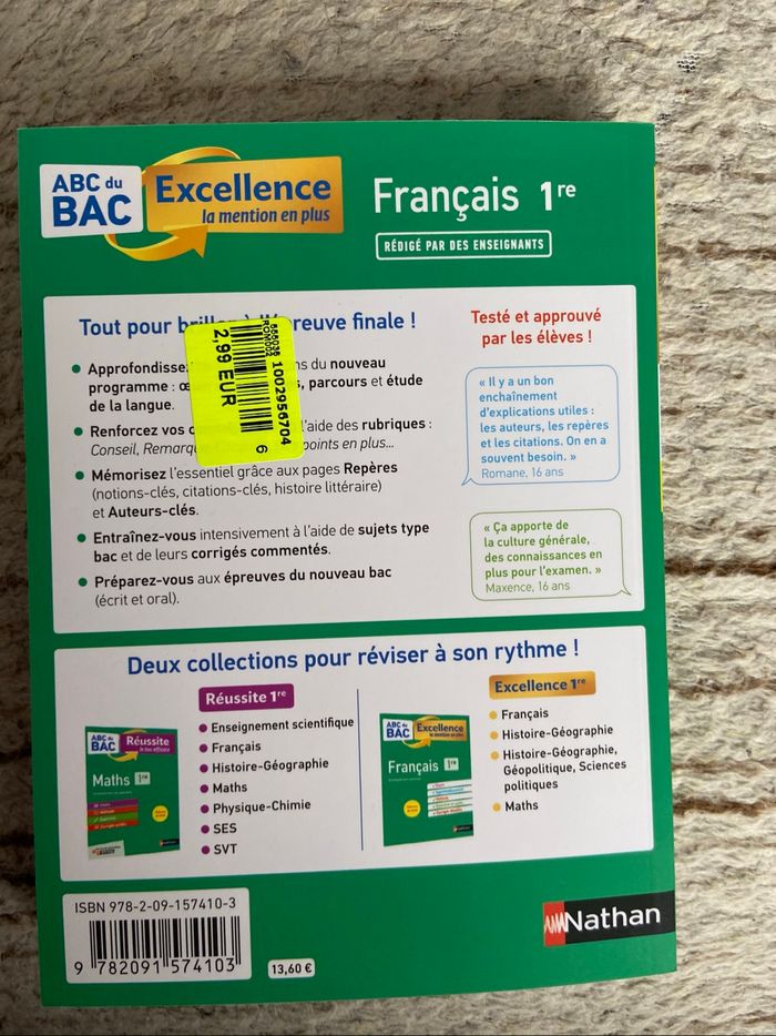 Livre bac français 1re +livre épreuve finale - photo numéro 6
