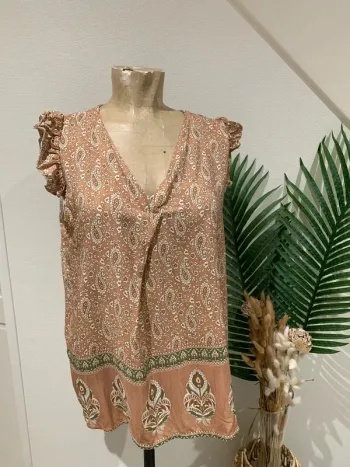 Blouse sans manches fluide femme