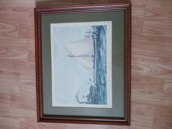 tableau cadre bois et doré gravure Volante 1852 58,5 x 47,5 cm