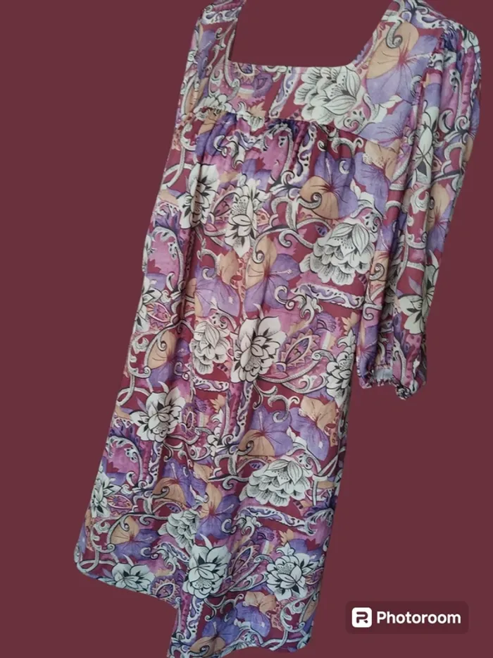 Robe dress retro vintage automne hiver fleurs flower