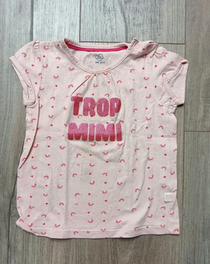 T-shirt fille pailleté 24 mois