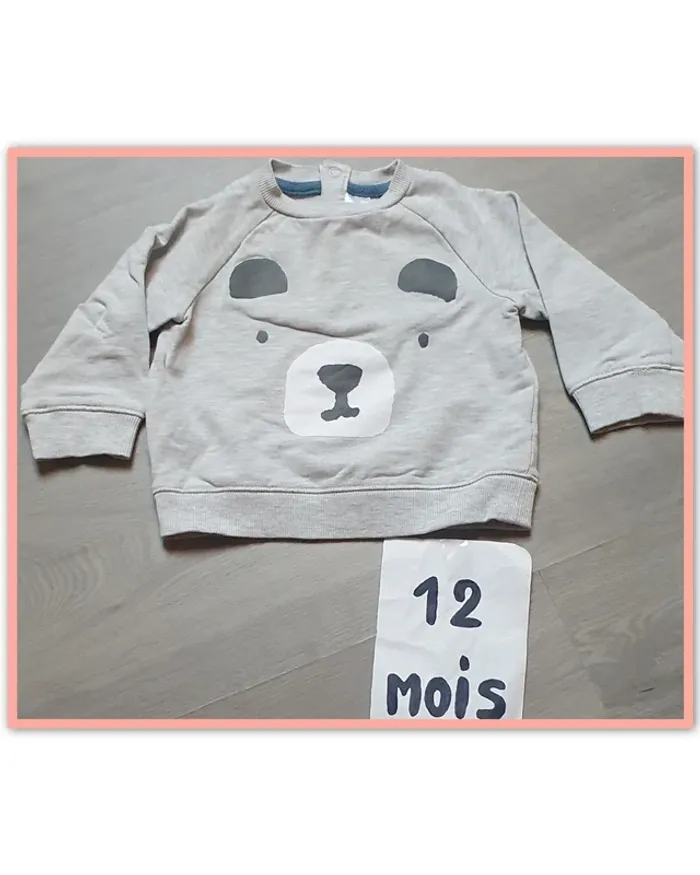 Pull ours 12mois garçon