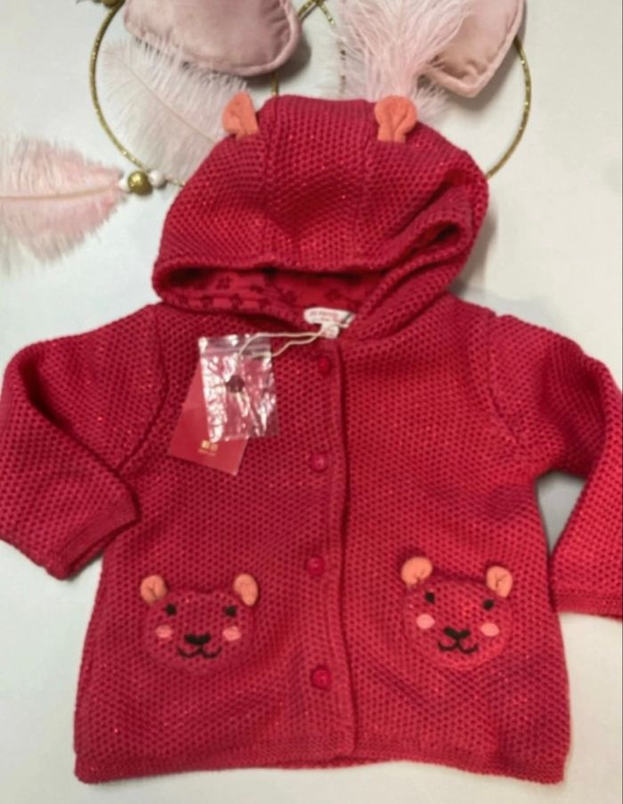 Gilet chaud bébé fille - neuf - Dpam - Taille 18 mois