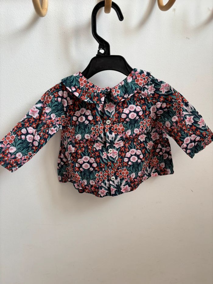 Chemise manches longues fleurie Jacadi 3 mois - photo numéro 4