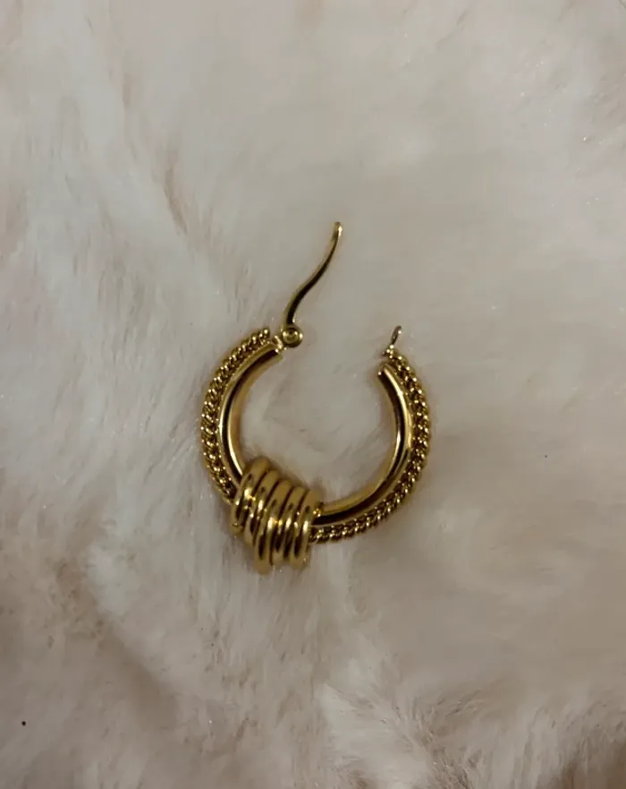 Boucles d’oreilles dorées en acier inoxydable - photo numéro 4