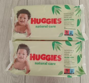Lot de 2 paquets de lingettes pour bébés nourrissons marque Huggies Natural Care neuf avec étiquette 