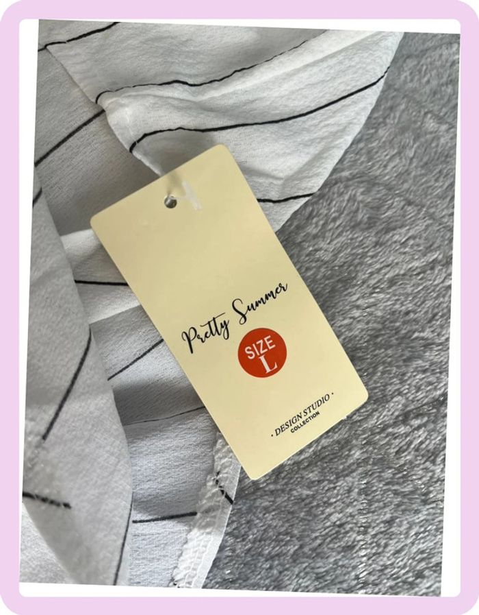 Combinaison Pantalon Blanche à Rayures Noires – Pretty Summer – Taille L 👖 - photo numéro 8