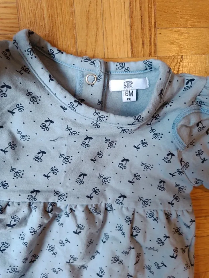 Robe fleurs bleue La Redoute 6 mois - photo numéro 2