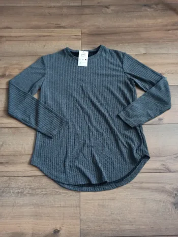 Pull assez fin homme manches longues gris xl