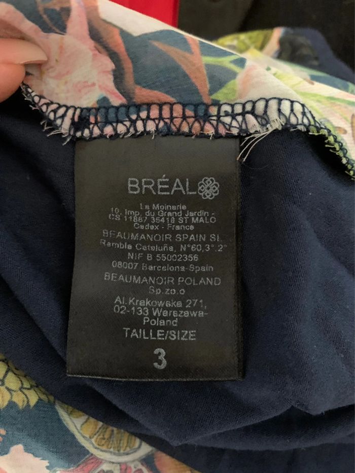 Blouse fruits multicolore et bleu marine Bréal T3 40 L - photo numéro 9