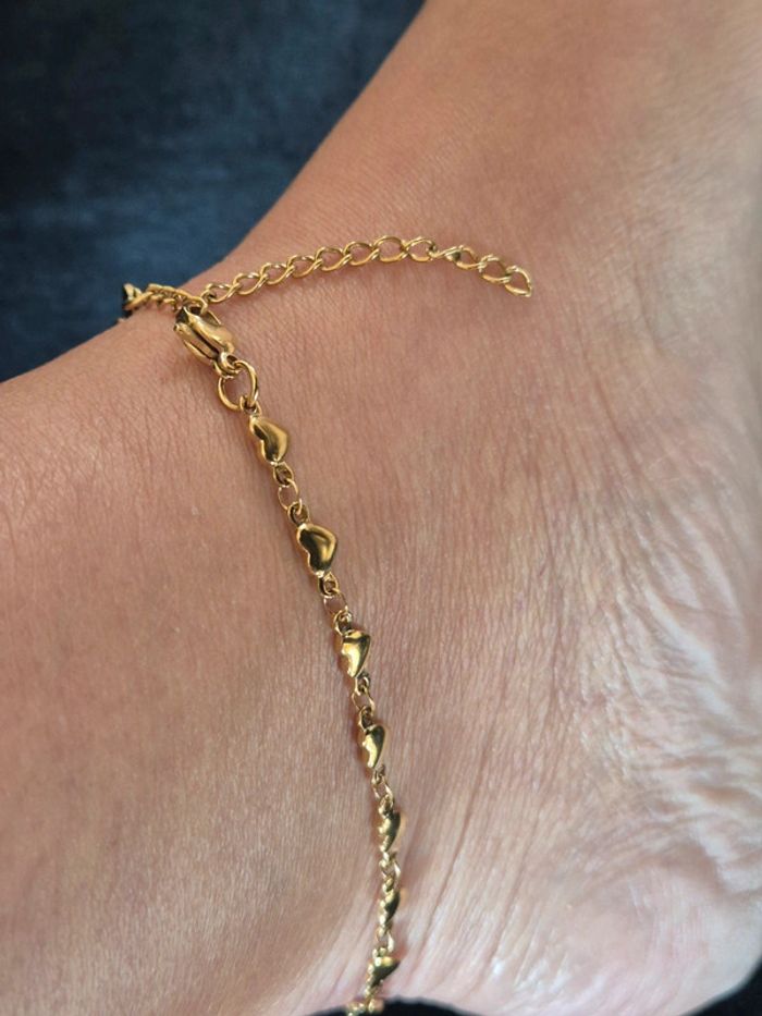 Jolie bracelet de cheville cœurs ideal plage - photo numéro 4
