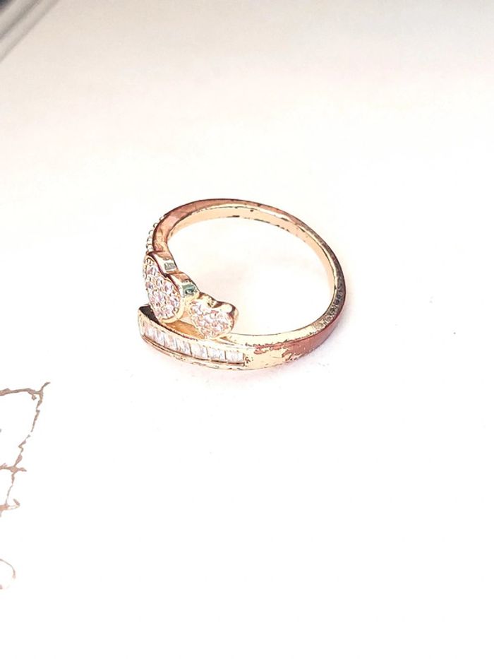 Bague doré cœur avec strass taille 53 - photo numéro 5