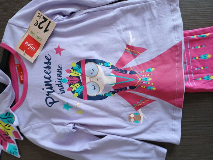 ensemble pyjamas en coton 3 pieces fille indienne 3 ans - photo numéro 5