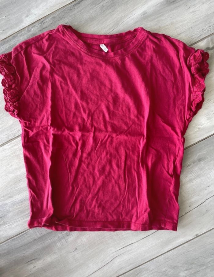Tee-Shirt fille T 9-10 ans Only rouge bordeaux - photo numéro 3