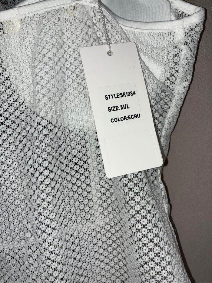 Body blanc écru ajouré M/L - photo numéro 8