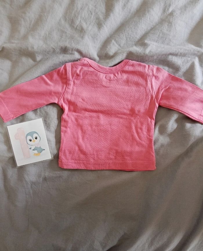 T-shirt ML rose "pomme" _ T.50cm - photo numéro 2