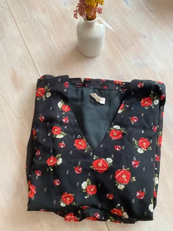 Blouse fleurie forme péplum manches 3/4 Season - Taille