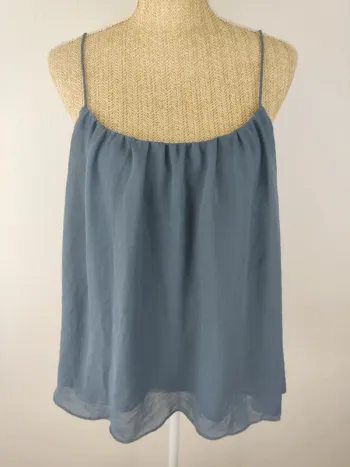 Débardeur à bretelles ample et fluide gris bleu taille L Just Female